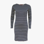 Jurk boothals lange mouw Navy Natural