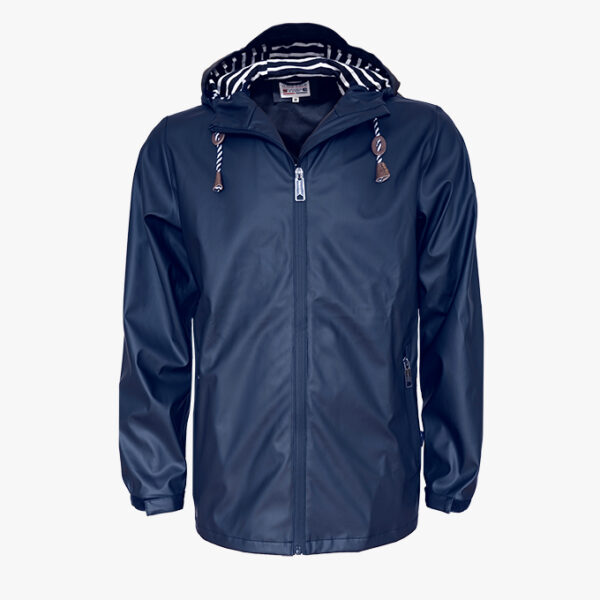 Windjack kort met streepvoering Navy