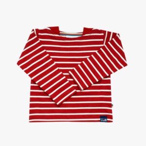 Het klassieke shirt voor kinderen en baby's in de kleur Bordeauxrood - Naturel