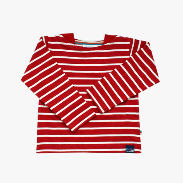 Het klassieke shirt voor kinderen en baby's in de kleur Bordeauxrood - Naturel