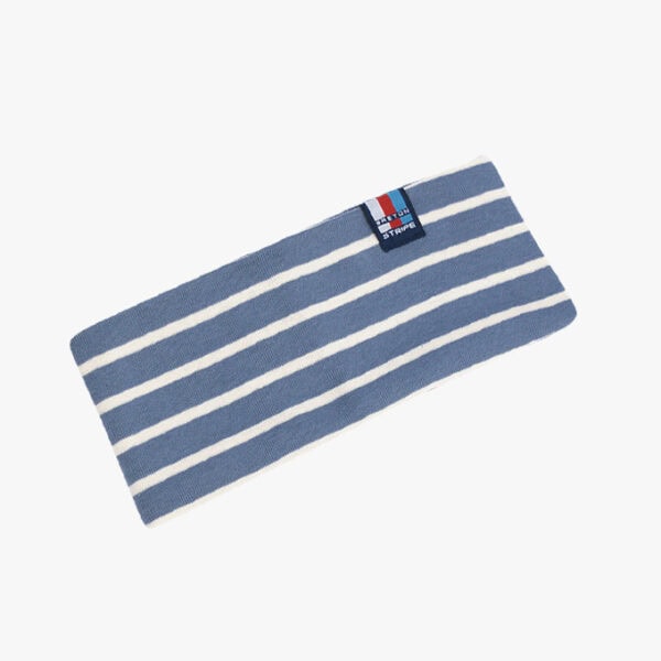 Gestreepte haarband in de kleur Jeans - Naturel