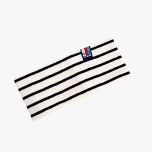 Gestreepte haarband in de kleur Naturel - Marineblauw