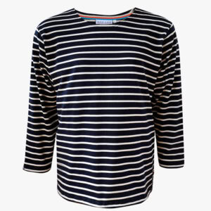 Het klassieke Bretonse Curvy shirt in de kleur Marineblauw - Naturel