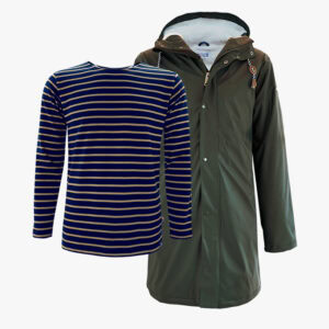 Regenjas met Bretonse klassieker Combi deal in de kleur mosgroen