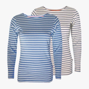 Nautisch getailleerd lady shirts in de kleuren Naturel en Jeans