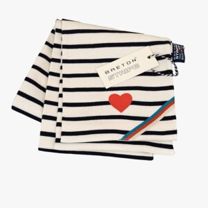 Sjaal met hartje Naturel - Marineblauw