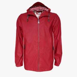 Windjack kort met streepvoering in de kleur Bordeauxrood